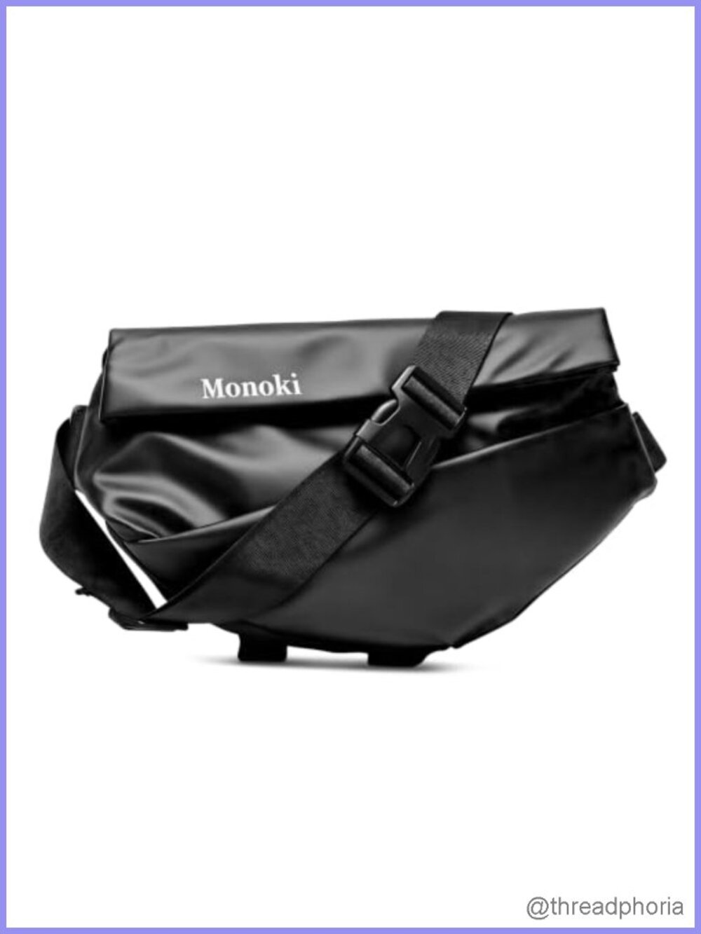 Waterproof PU Leather Sling Bag Crossbody Backpack with Adjustable Strap Large